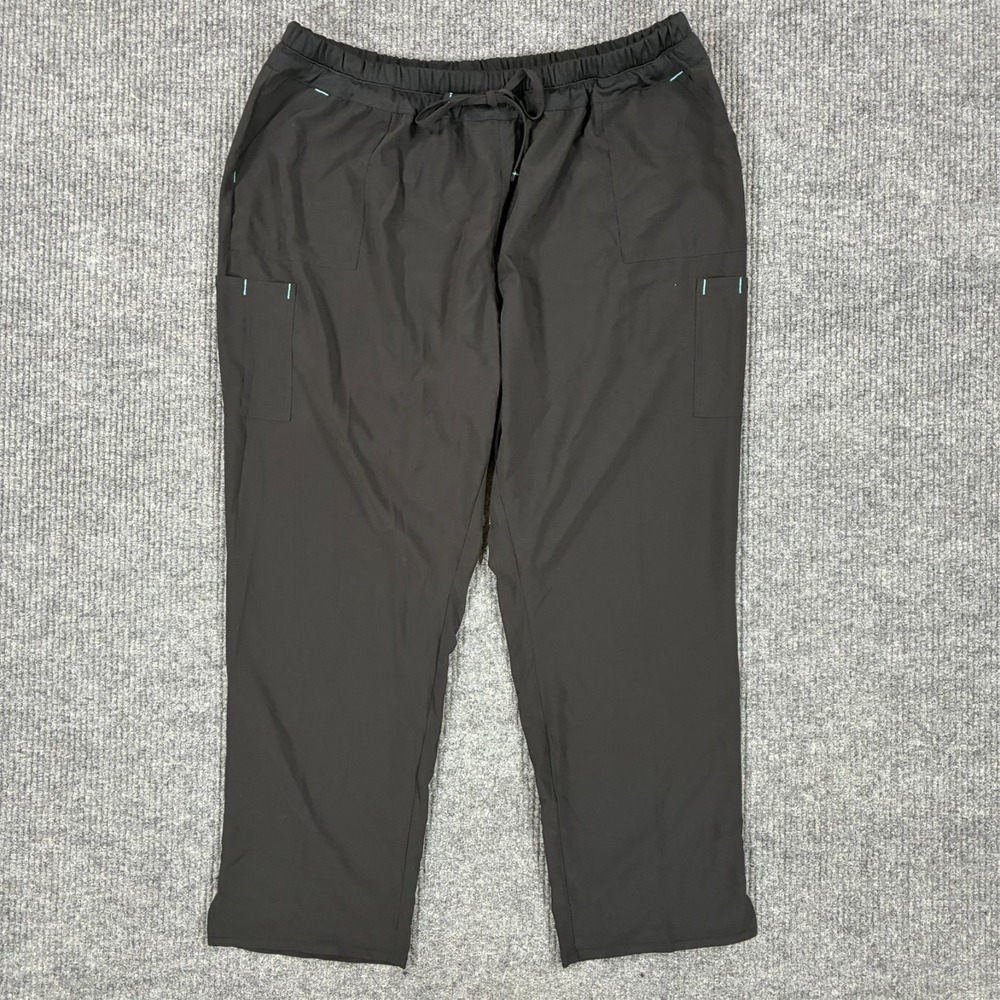 ScrubStar Womens‎ Scrub Pants Size 3XL Black Pull On Drawstring Workwear